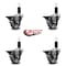 Service Caster 3'' Semi Steel Swivel 1-1/4'' Expanding Stem Caster Set with Brake, 4PK SCC-EX20S314-SSS-PLB-114-4 - alternate 4